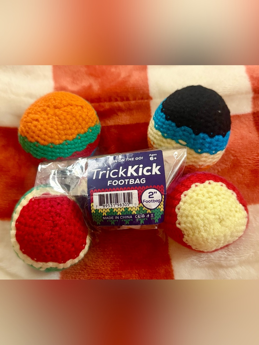 Multicolor Crochet Footbag - 2" Footbag/Hacky Sac